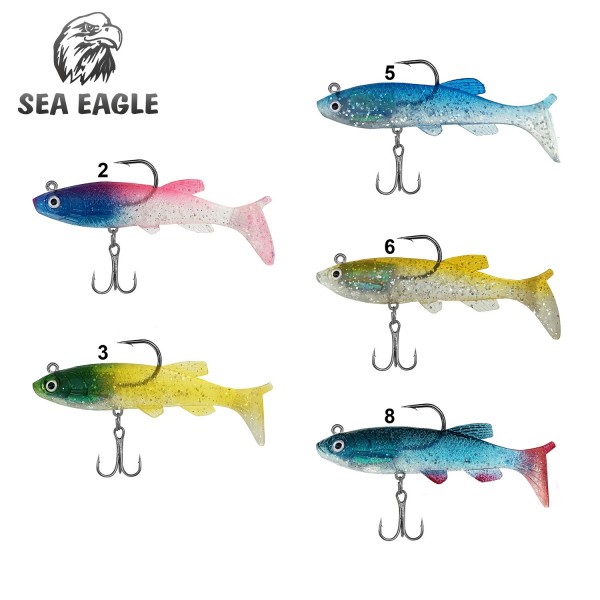 Силиконови рибки Sea Eagle 8 см с кука, модел 008