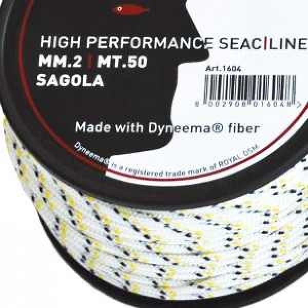 Въже Seac Dyneema High Performance Line 2мм (250кг), бяло