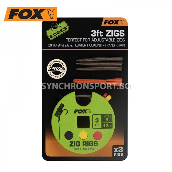 Монтаж FOX Edges Zig Rig 3ft 12lb, #8 Монтаж FOX Edges Zig Rig 3ft 12lb, #8