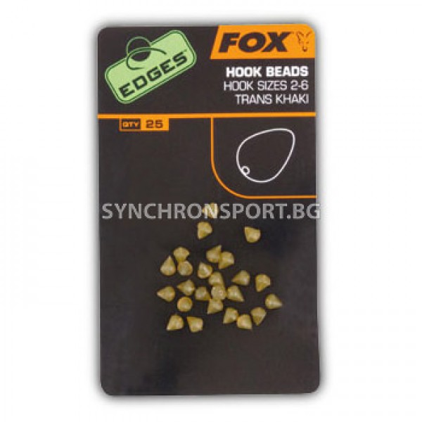 Стопер за кука FOX Edges Hook Bead, #2-6, Khaki Стопер за кука FOX Edges Hook Bead, #2-6, Khaki