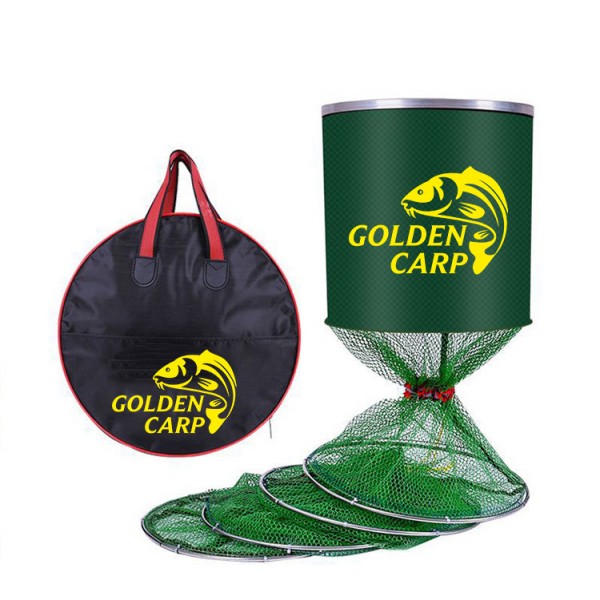 Живарник Golden Carp ф40 с гумирана мрежа, колче и чанта 2.50 м - 3.00 м